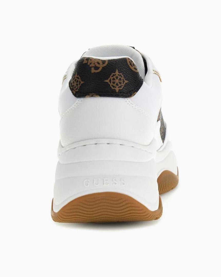 Guess Hapyy Monogram Logo Detaylı Sneaker White Brown