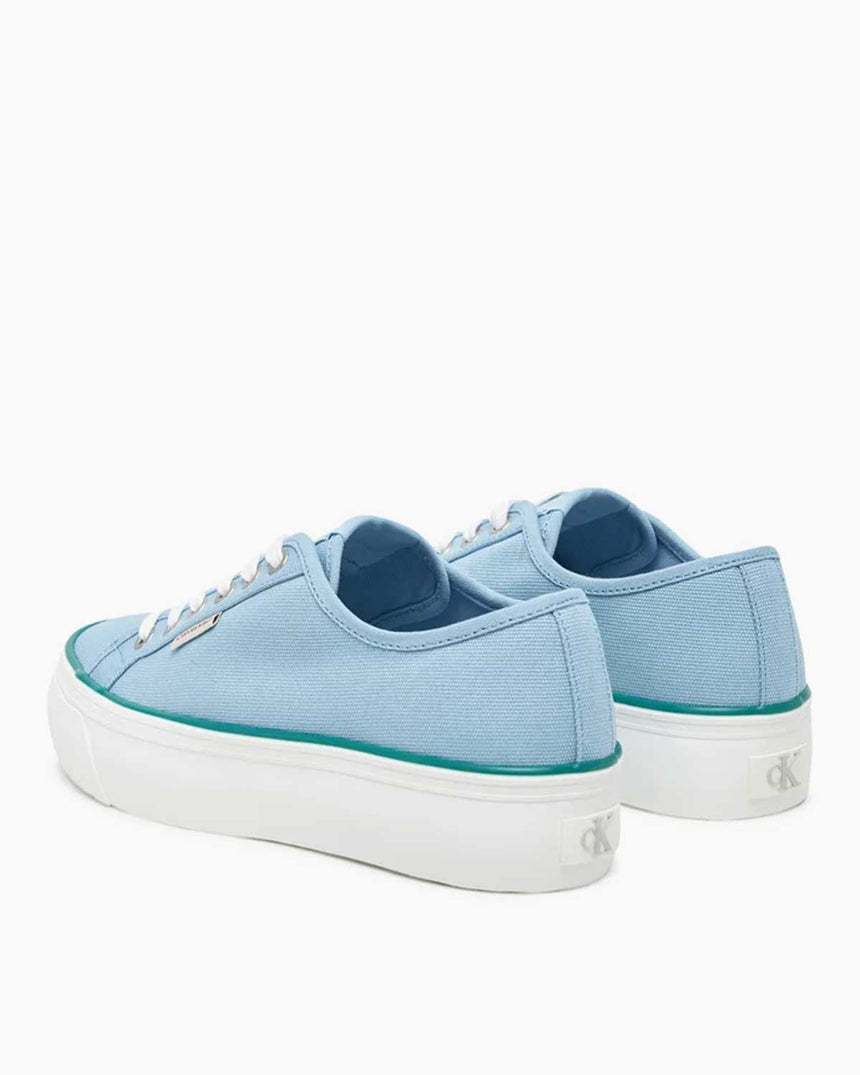 Calvin Klein Graz Flatform Logo Etiketli Kadın Pamuk Sneaker Cool Blue/Wild Green