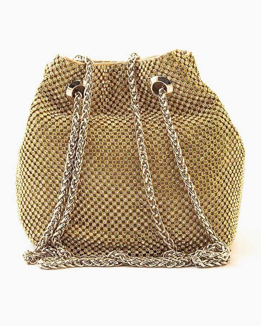 Guess Lua Pouch Taş Detaylı Büzgülü El Çantası