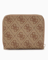 Guess Eco Erica Zip Around Cüzdan Latte Logo
