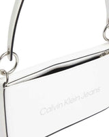 Calvin Klein Sculpted Shoulder Pouch Omuz Çantası White/Silver Logo