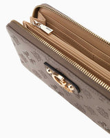 Guess Gerty Slg Large Zip Around Cüzdan Dark Taupe