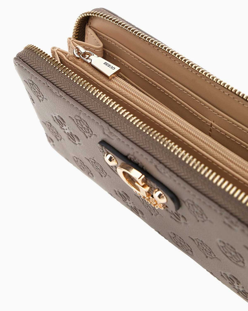 Guess Gerty Slg Large Zip Around Cüzdan Dark Taupe