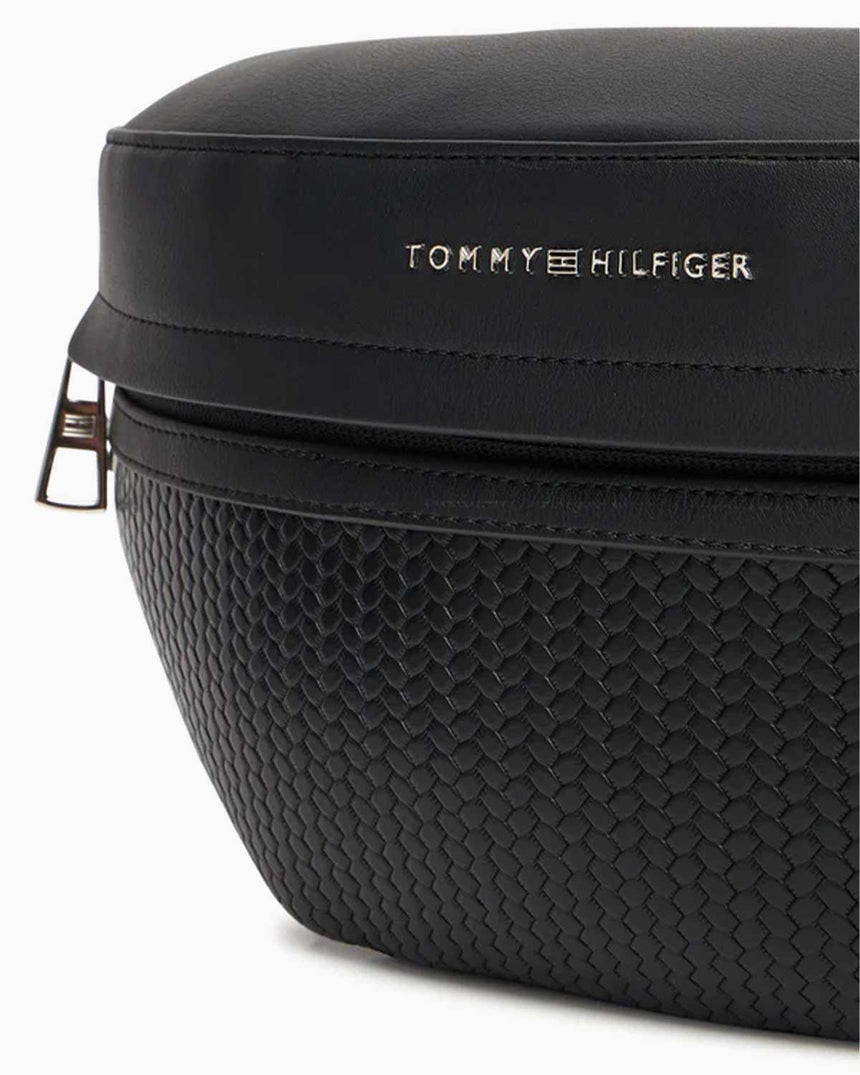 Tommy Hilfiger Örgü Detaylı Erkek Bel Çantası Black