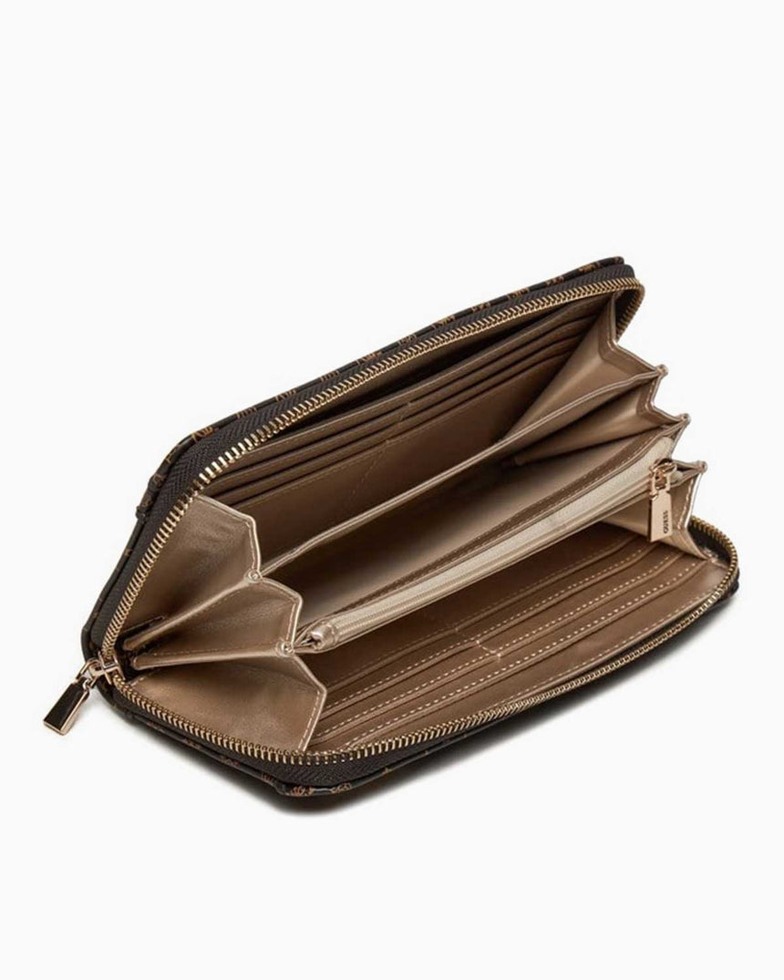 Guess Arlena Logo Slg Zip Around Large Cüzdan Mocha Logo