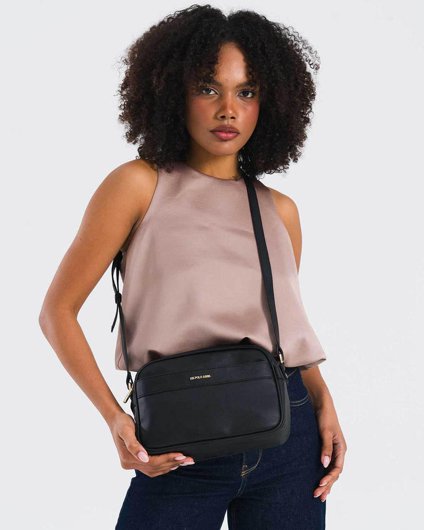 Us Polo Assn Logo Detaylı Çapraz Askılı Çanta Siyah