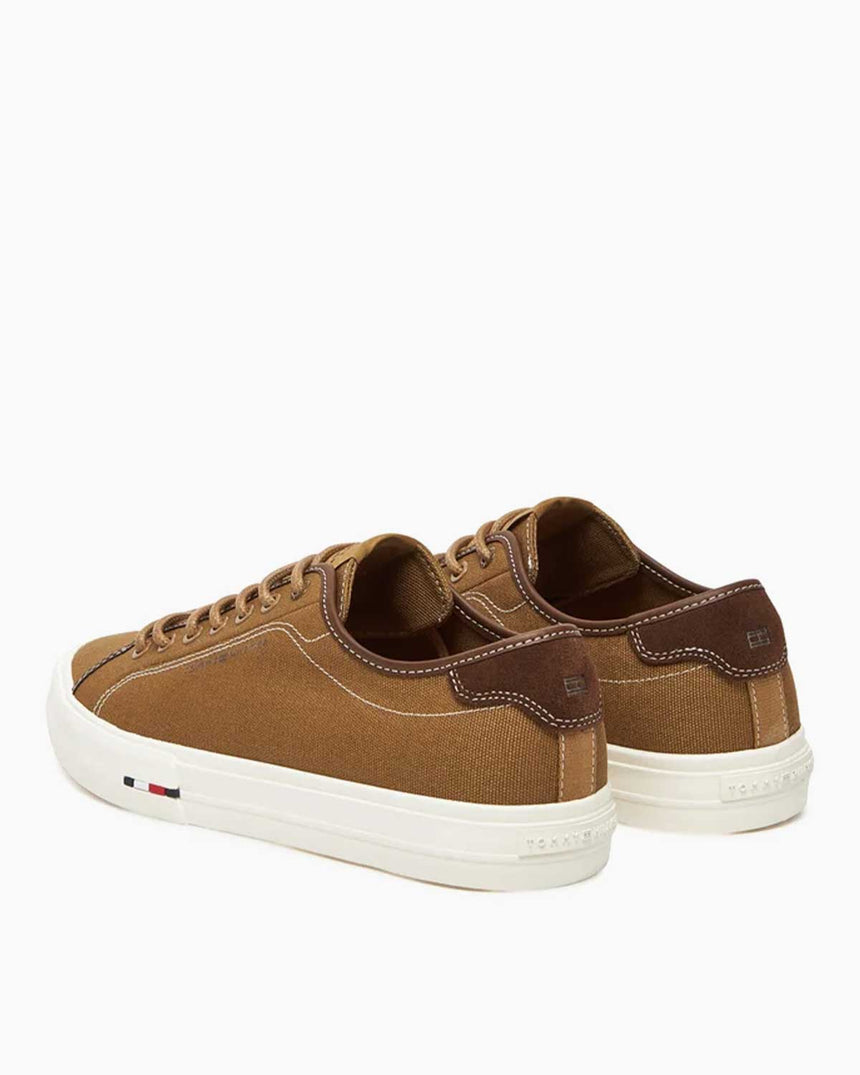 Tommy Hilfiger Güçlendirilmiş Kanvas Erkek Sneaker Rooted Brown