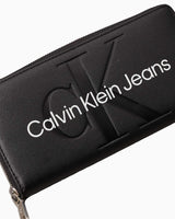 Calvin Klein Sculpted Mono Zip Around Cüzdan Black/White