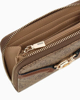 Guess Access Orta Boy Fermuarlı Kadın Cüzdan Latte Logo