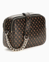 Guess Eliette Logo Crossbody Çapraz Askılı Çanta Mocha Logo