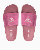 Guess Beach Slippers Stras Logolu Terlik Jelly Pink