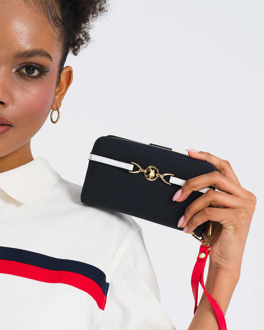 Us Polo Assn  Tutma Kulplu Portföy Cüzdan Lacivert - Kırmızı - Beyaz