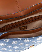 Guess Kuba Top Zip Shoulder Bag Omuz Çantası Denim Logo