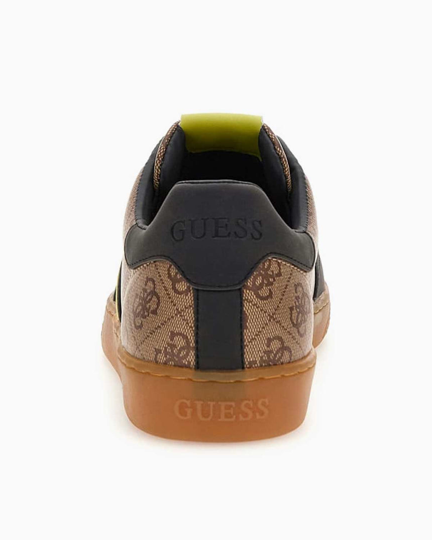 Guess Nola Monogram Baskılı Sneaker Brown Beige Lime