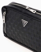 Guess Torino Rounded Logolu Bel Çantası Black