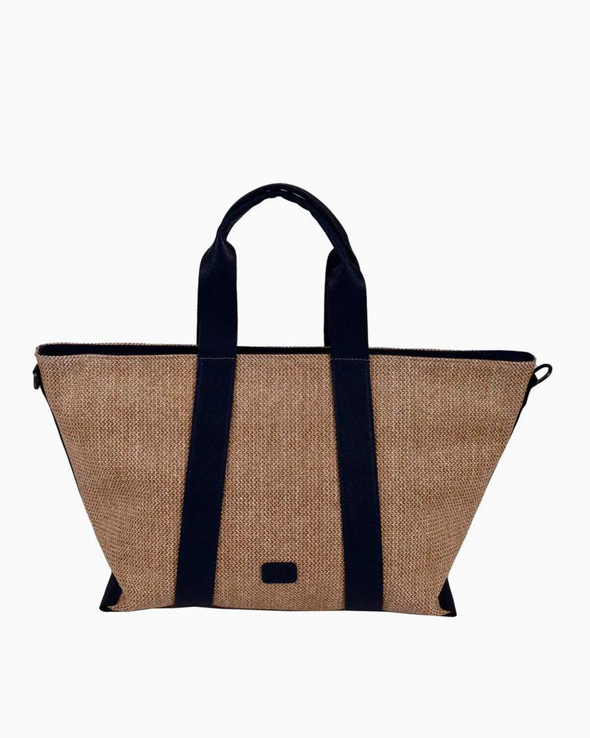 Gap Logo Detaylı Omuz Çantası Hasır - Lacivert