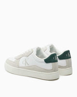 Calvin Klein Jeans Classic Cupsole Iconic Nylon Sneakers Bright White/Green Palm