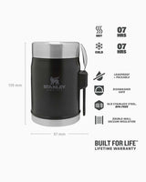 Stanley Efsane Klasik Seri-0.40 Litre Çelik Kaşıklı Yemek Termosu Matte Black
