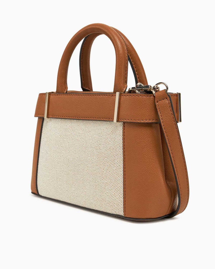 Guess Anadela Satchel Mini El Çantası Natural Cognac