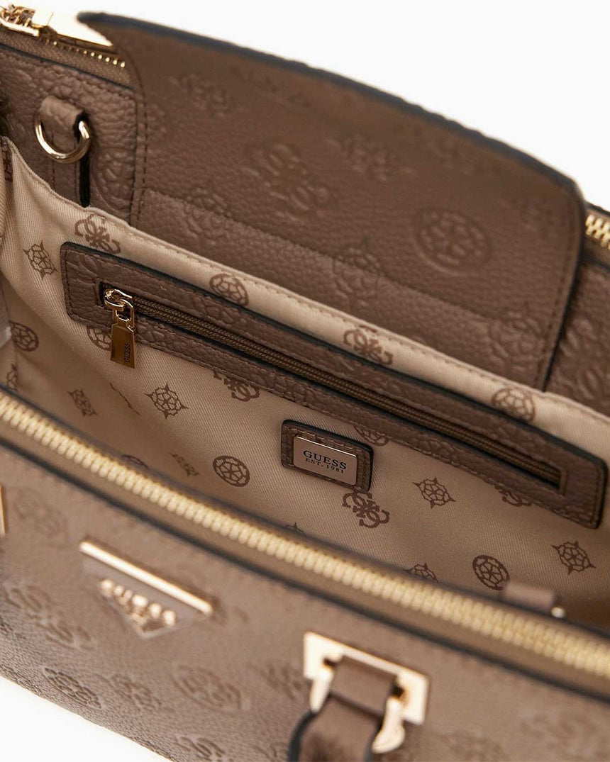 Guess Cresedia Status Logo El Çantası Dark Taupe