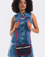 Us Polo Assn Gold Logo Detaylı Çapraz Askılı Çanta Lacivert - Kırmızı - Beyaz