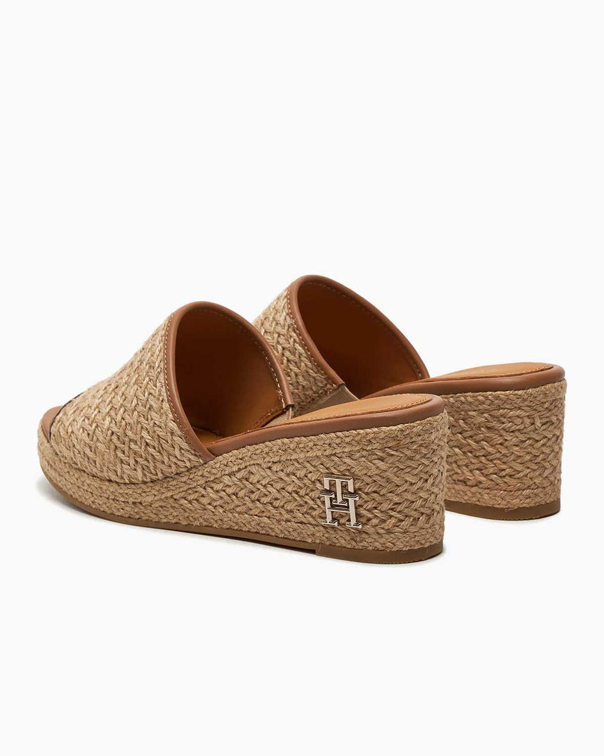 Tommy Hilfiger Rope Wedge Topuklu Sandalet Beige