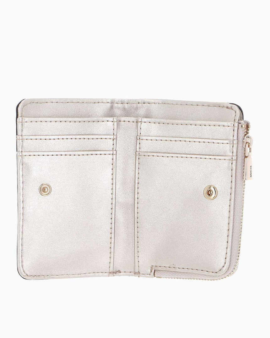 Guess Arlena Logo Zip Around Medium Cüzdan Taupe Logo