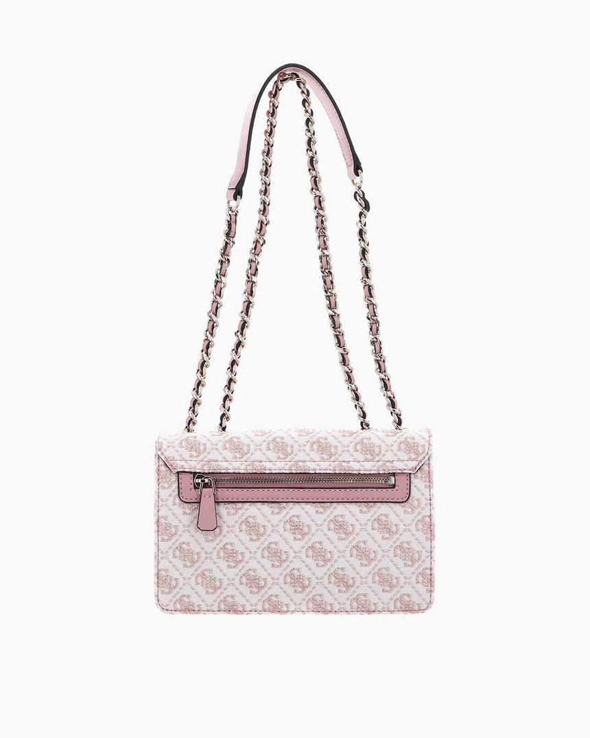 Guess Monogram Baskılı Omuz Çantası Light Rose Logo