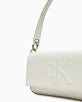 Calvin Klein Sculpted Flap Shoulder Bag Omuz Çantası Lily White