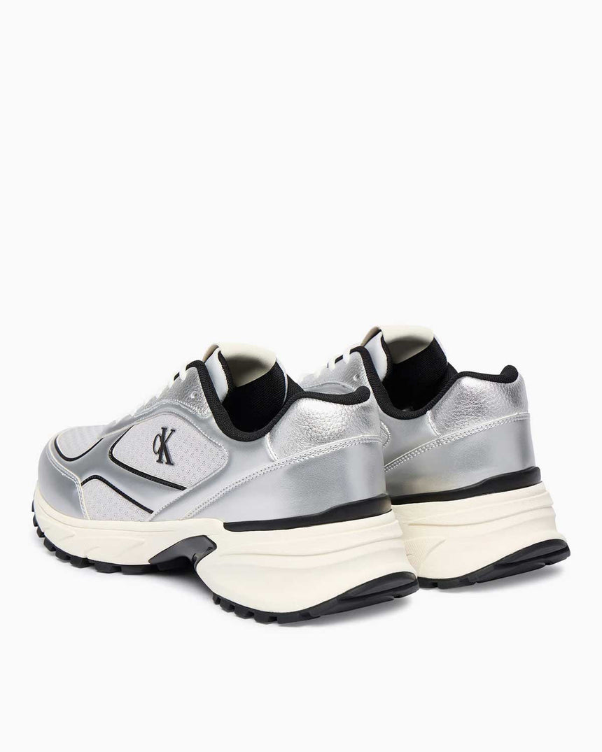 Calvin Klein Trailblazer Hike Runner Mesh Erkek Sneaker Silver/Black/Marshmallow