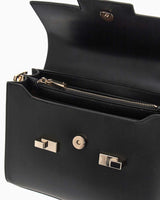 Guess Eco Handle Flap Manyetik Kapaklı El Çantası Black