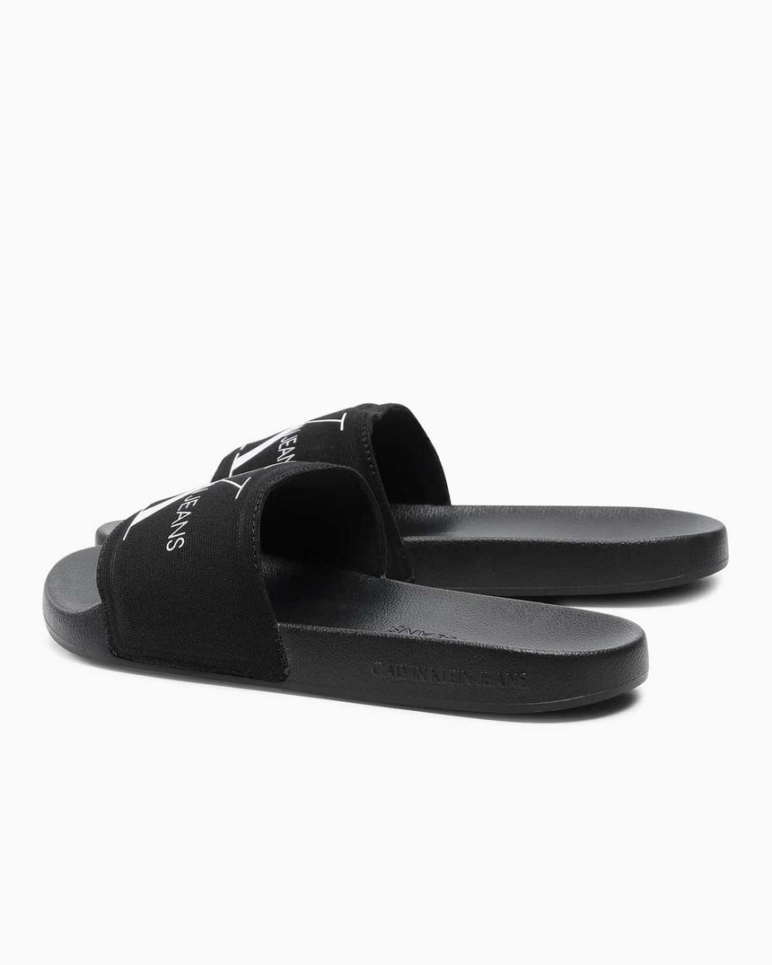 Calvin Klein Slide Monogram Erkek Terlik Black/Bright White
