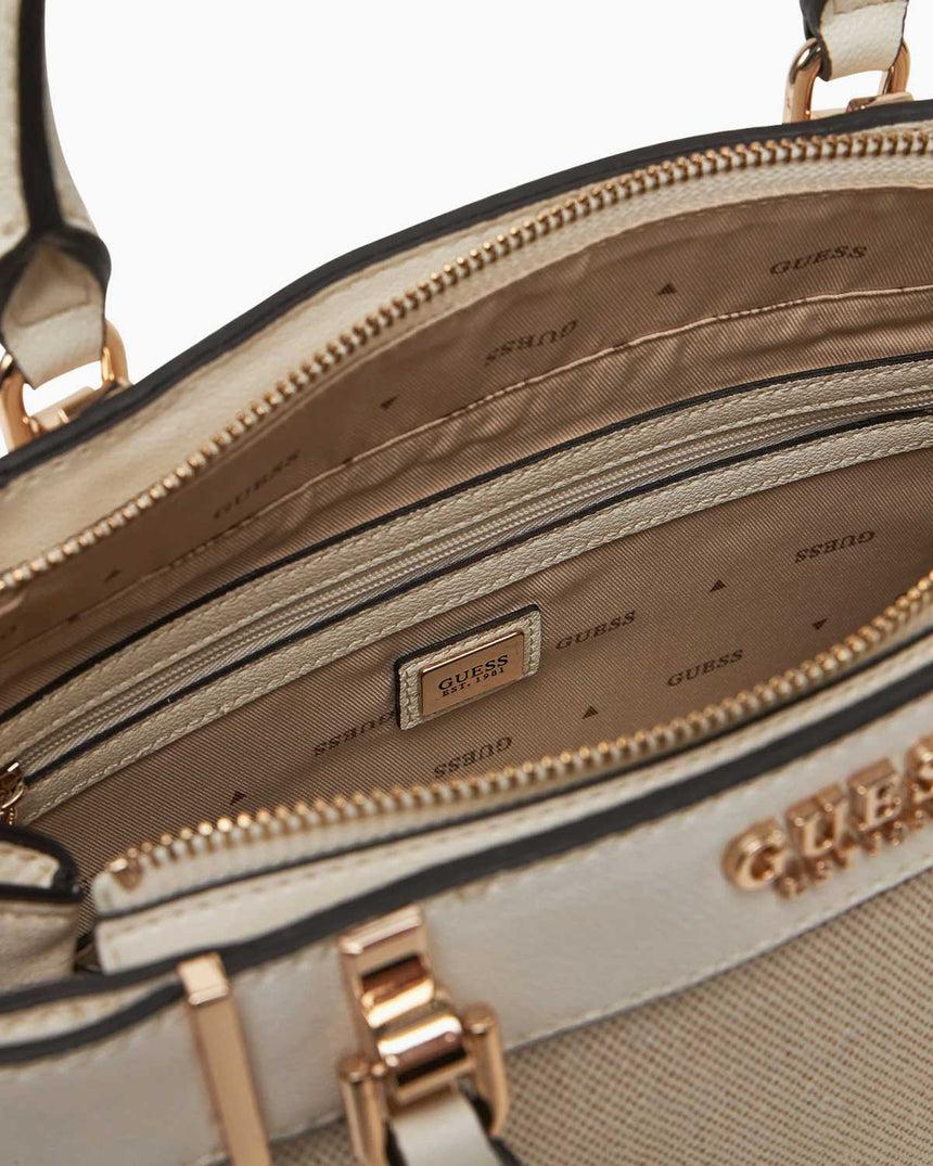 Guess Anadela Satchel El Çantası Natural/Off White