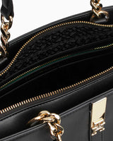 Tommy Hilfiger Heritage Tote Zincir Detaylı Omuz Çantası Black