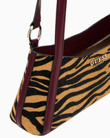 Guess Domitilla Kadın Deri Omuz Çantası Zebra