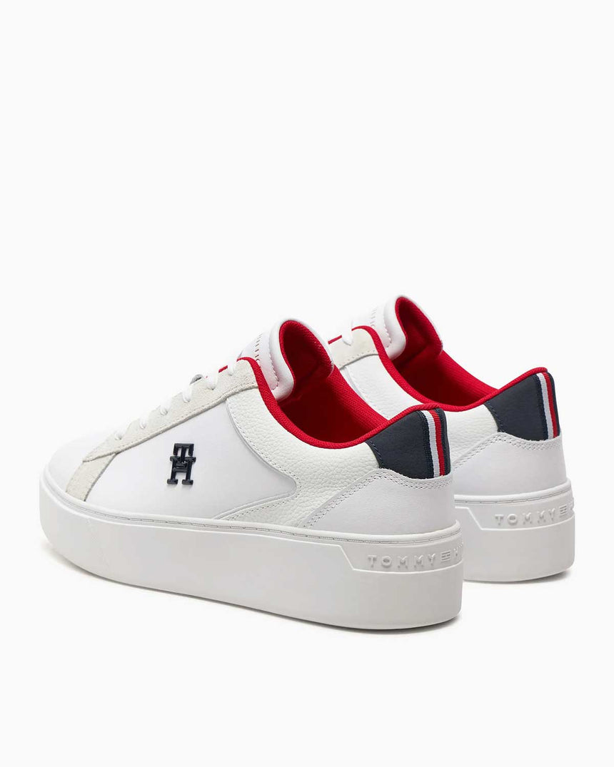 Tommy Hilfiger Platform Court Logolu Sneaker White