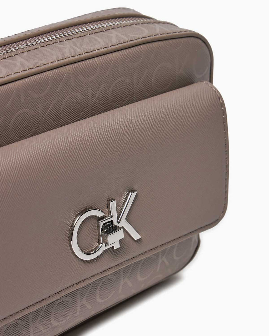 Calvin Klein Re-Lock Camera Bag Cinder Monogram Pu