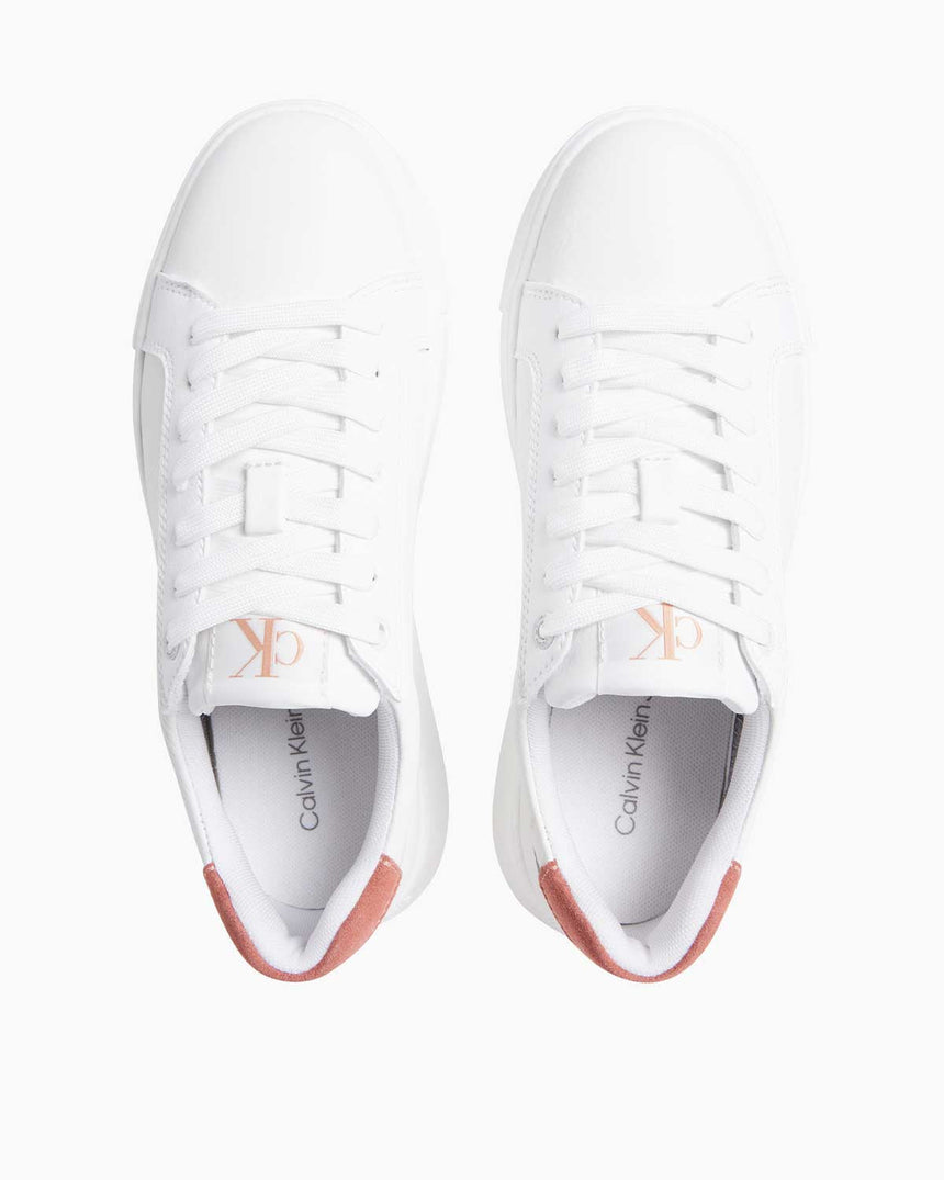 Calvin Klein Chunky Cupsole Low Lace Up Sneaker Bright White/Tuscany