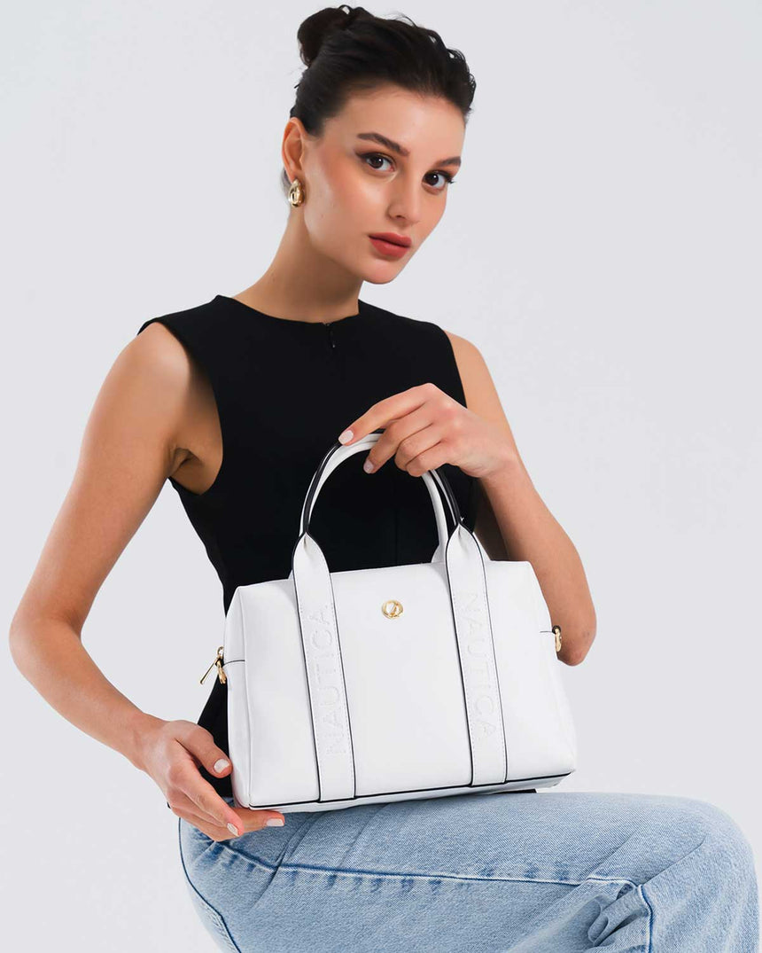 Nautica Logolu El Çantası Beyaz