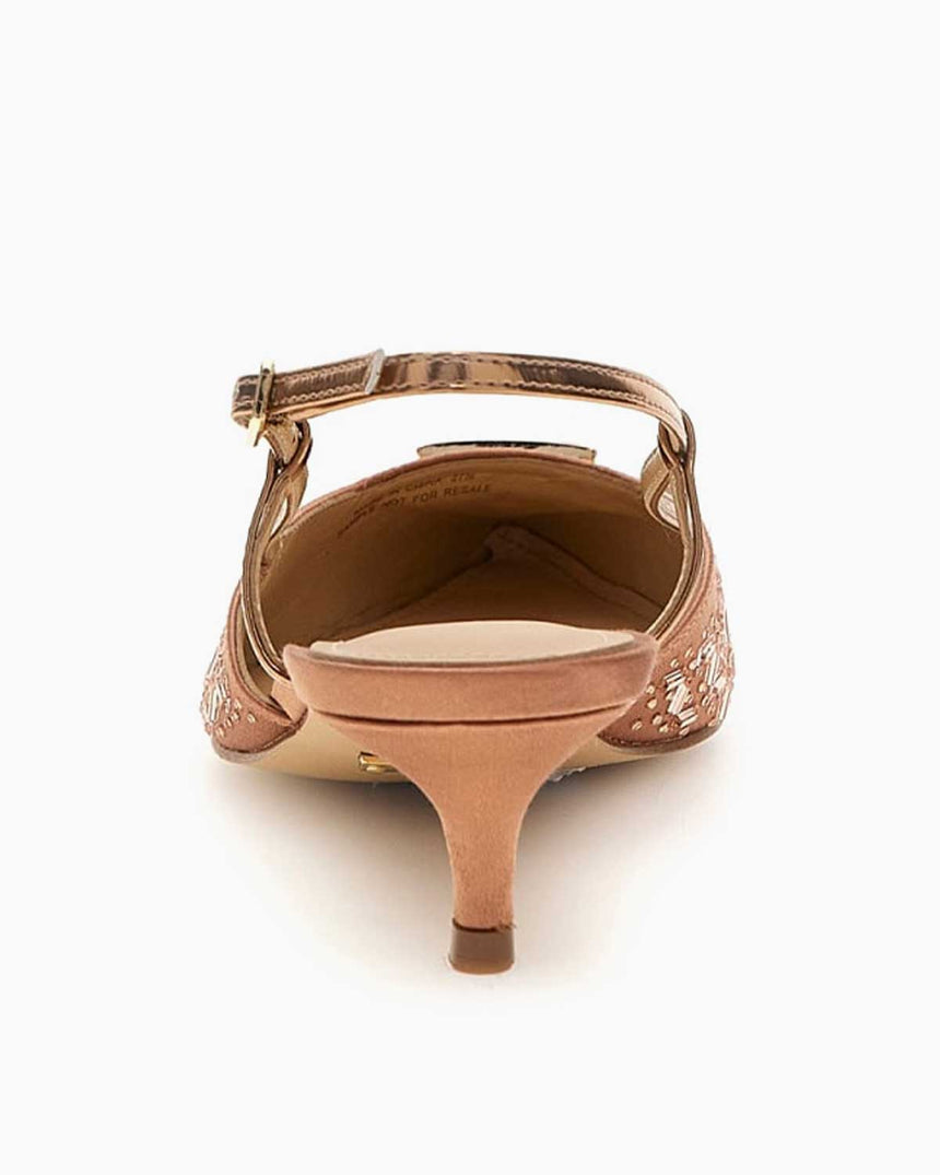 Guess Jessyn Taşlı Mini Topuklu Ayakkabı Blush