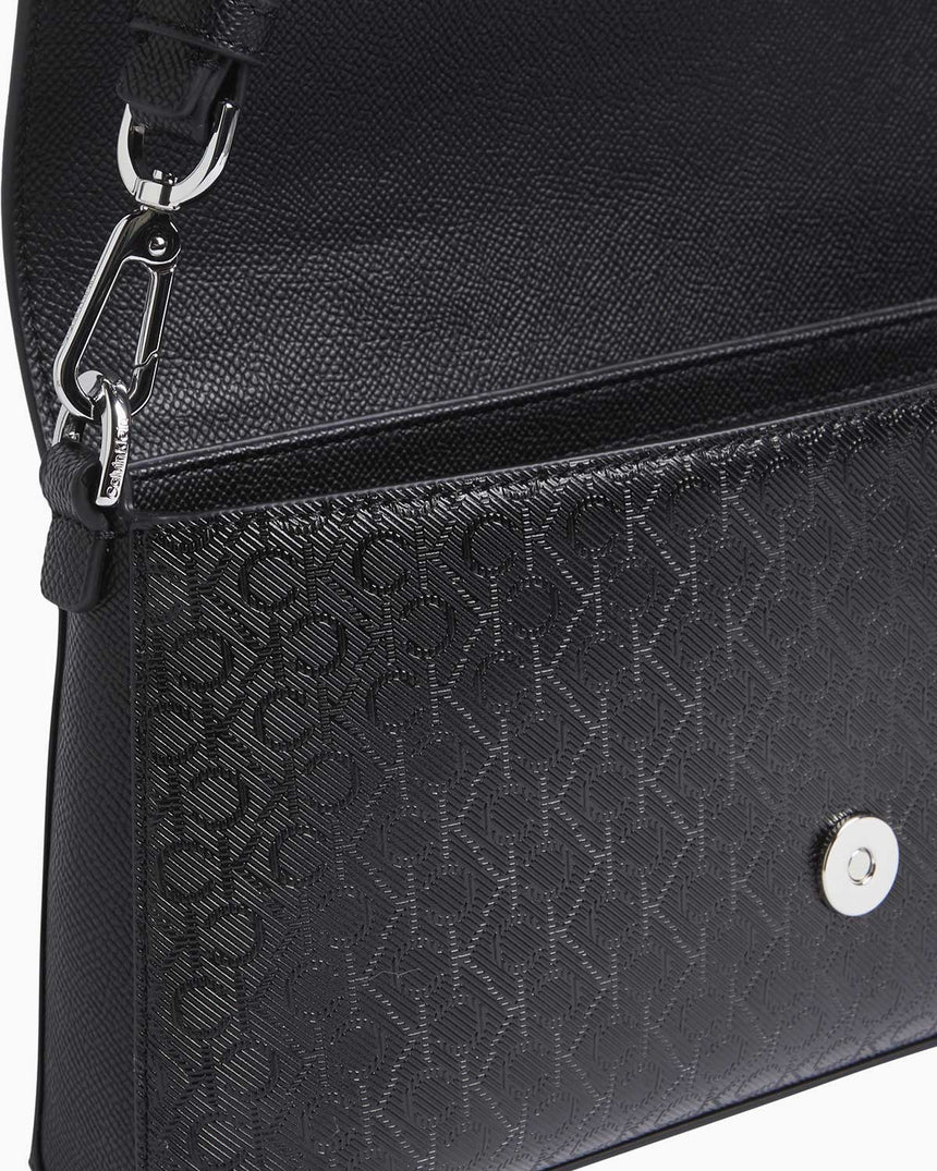 Calvin Klein Must Convertible Shoulder Bag Mono Omuz Çantası Classic Mono Black