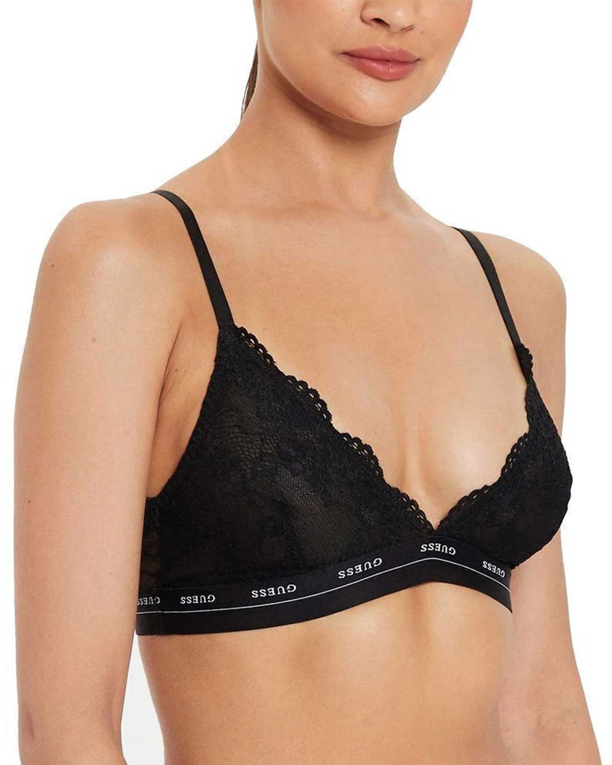 Guess Jane Triangle Logolu Bralet Jet Black