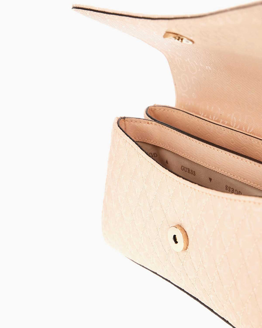 Guess Betula Convertible Flap Zincir Detaylı Parlak Omuz Çantası Apricot