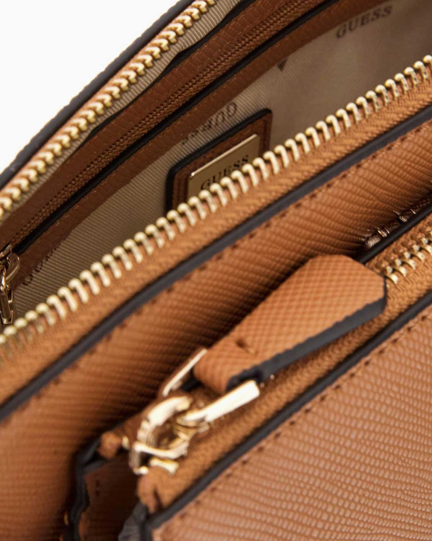 Guess Bramina Noelle II İki Torbalı Kadın Çapraz Askılı Çanta Light Cognac