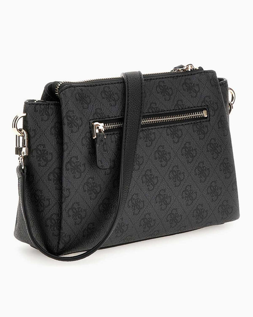Guess Noelle Compartment Crossbody Çapraz Askılı Çanta Coal Logo