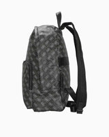 Guess Milano Compact Monogram Desenli Sırt Çantası Dark Black/Orange