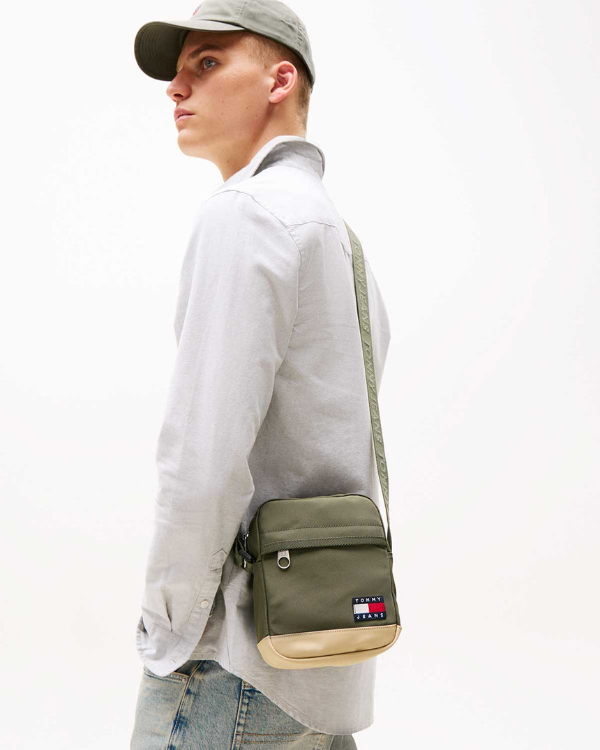 Tommy Hilfiger Ess Daily Squared Reporter Çapraz Askılı Çanta Pewter Green