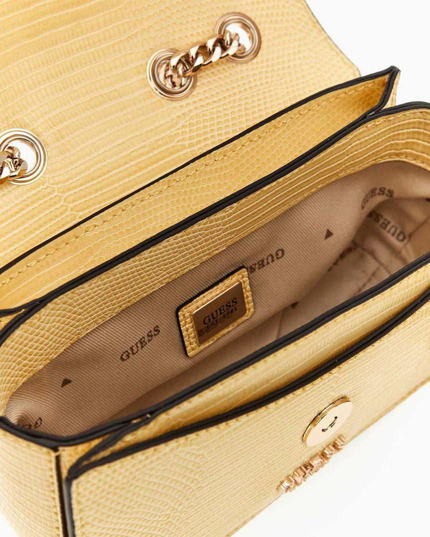 Guess Orlina Convertible Zincirli Çapraz Askılı Mini Çanta Cornsilk