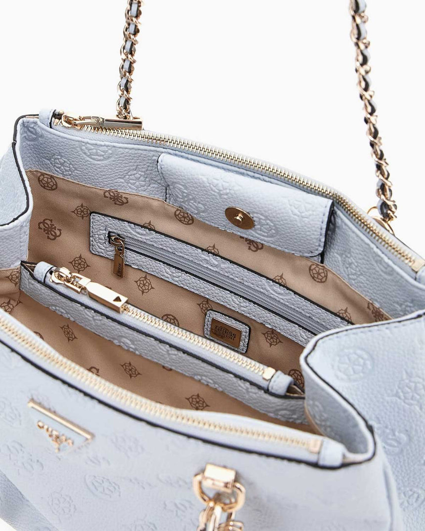 Guess Cresdia Status Satchel Omuz Çantası Powder Blue
