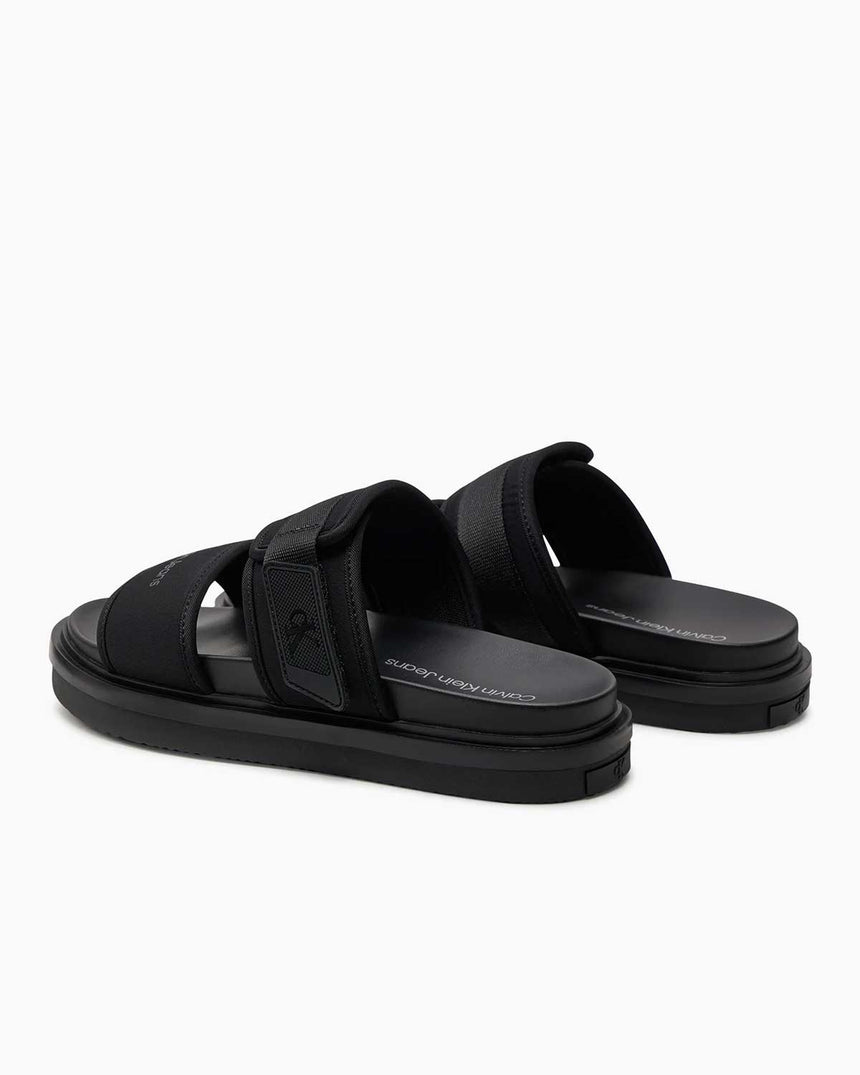 Calvin Klein Double Bar Logolu Sandalet Triple Black